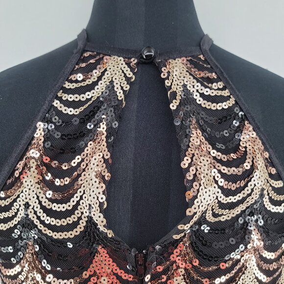 CRYSTAL DOLL SEQUIN HALTER GOWN (Size 7) - “Old Hollywood meets New Year’s Eve” - Picture 8 of 11